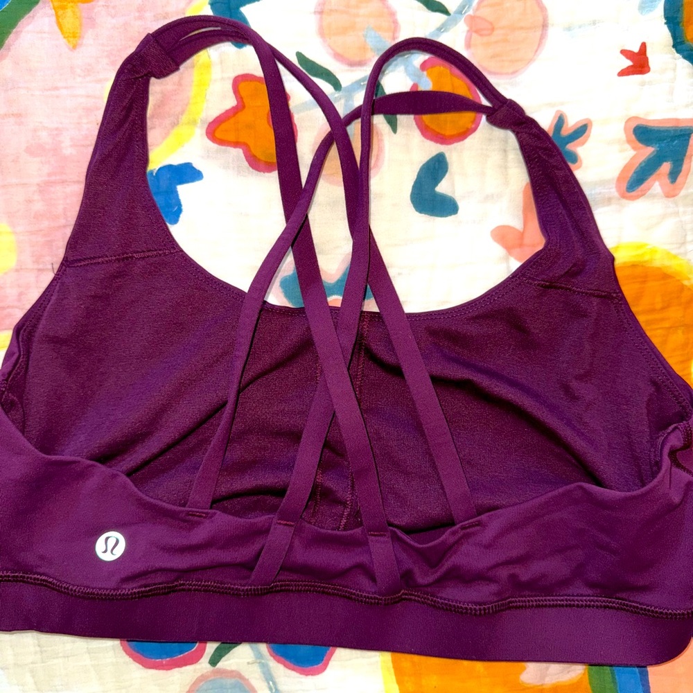 Lululemon energy spirts bra size 12 maroon